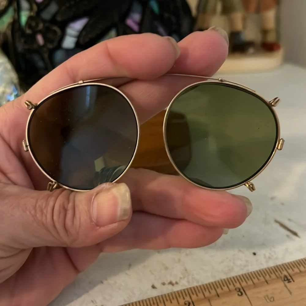 Vintage Cool Ray clip on sunglasses and case